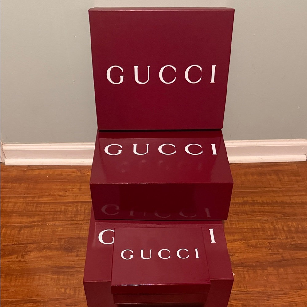 Gucci Maroon Decorative Box Set-4 Boxes - Picture 4 of 13
